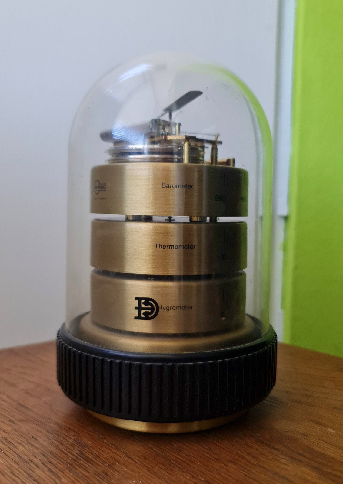 Barigo weerstation stolp (Model 3025) messing vintage mooi, Ophalen, Gebruikt, Barometer