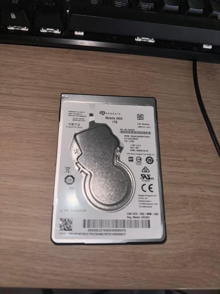 Seagate 1TB HDD, Ophalen of Verzenden, Zo goed als nieuw, Desktop