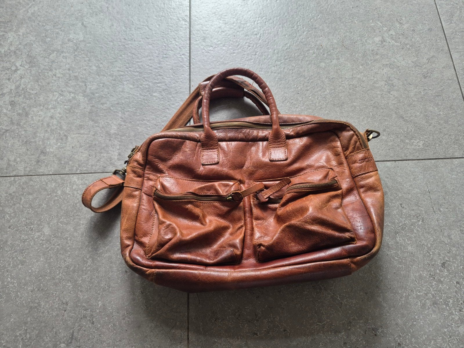 Cowboysbag Luiertas Bruin Leer, Bruin, Gebruikt, Cowboysbag, Schoudertas functie