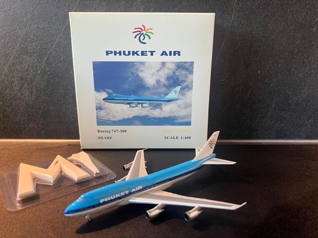 Phuket air boeing 747-300 HS-VAV ex klm PH-BUM 1:400, Verzamelen, Ophalen of Verzenden, Zo goed als nieuw, Schaalmodel
