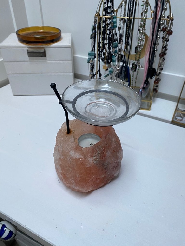 himalayan salt essential oil diffuser, Ophalen, Gebruikt, Roze, Steen/keramiek