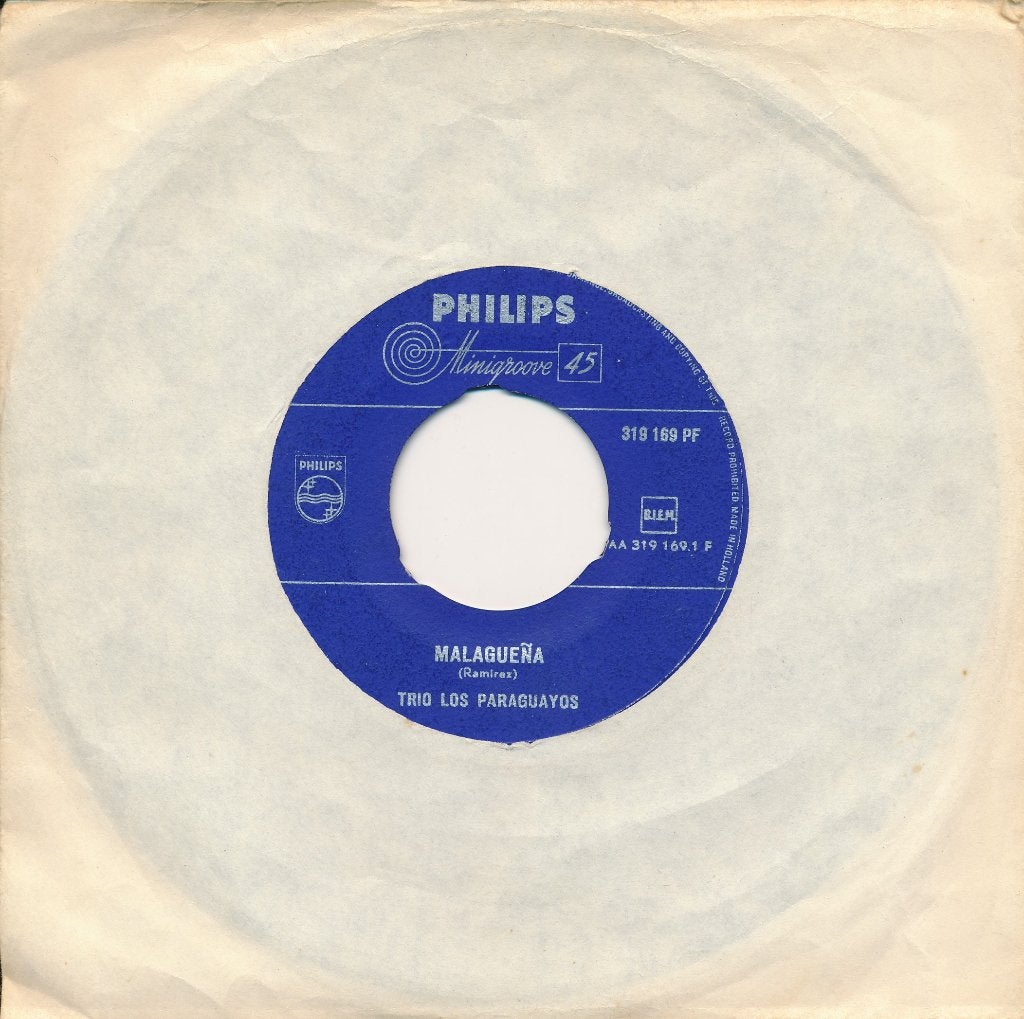 308 Trio Los Paraguayos - Malaguena (1956), Ophalen of Verzenden, Gebruikt, 7 inch, Pop