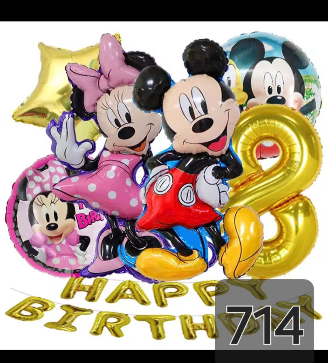 Mickey Mouse en Minnie Mouse Verjaardagsballonnen Set, Ophalen, Nieuw, Versiering, Verjaardag
