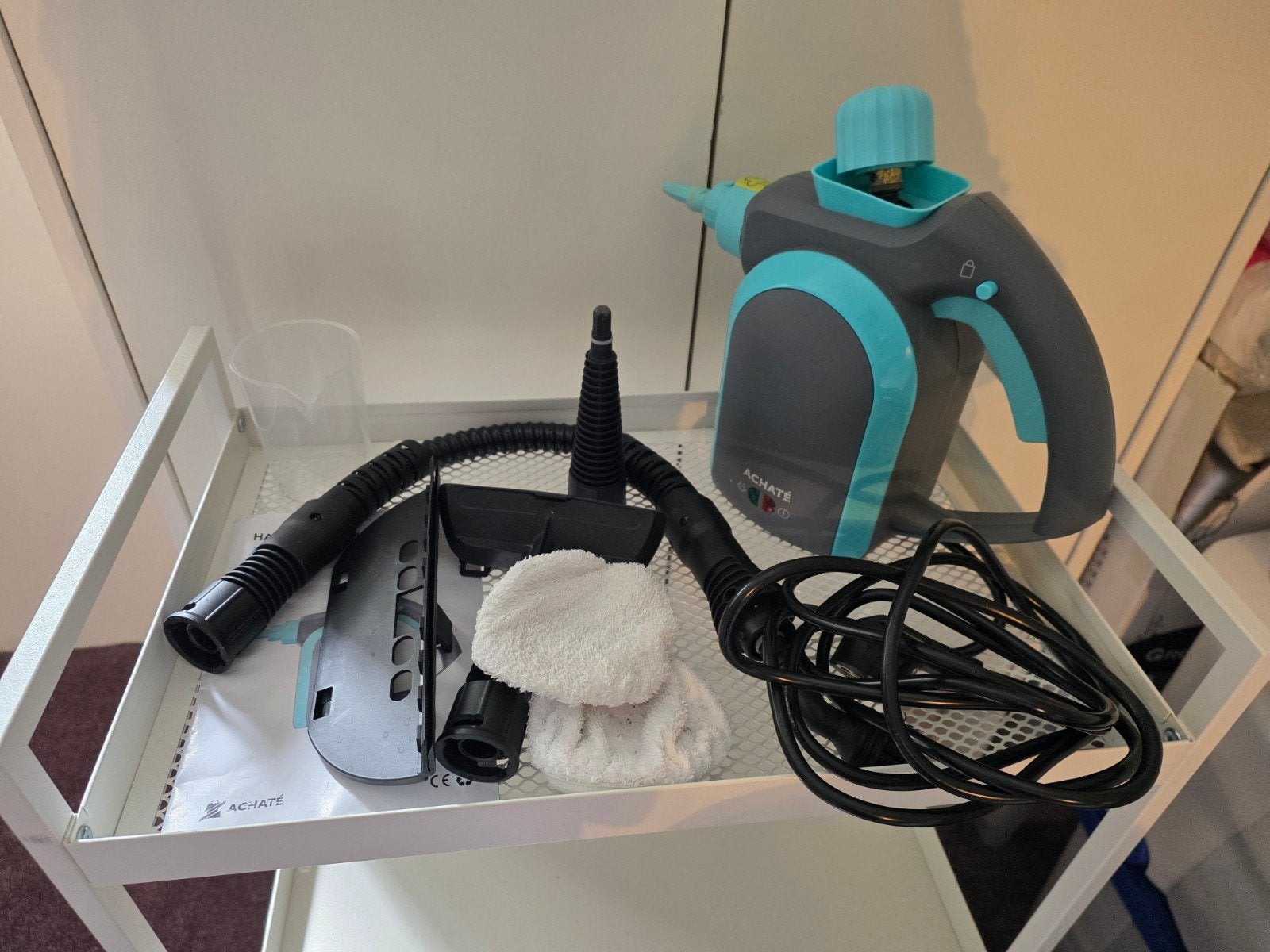 Achaté Handstoomreiniger met accessoires en handleiding, Witgoed en Apparatuur, Stoomapparaten, Ophalen of Verzenden