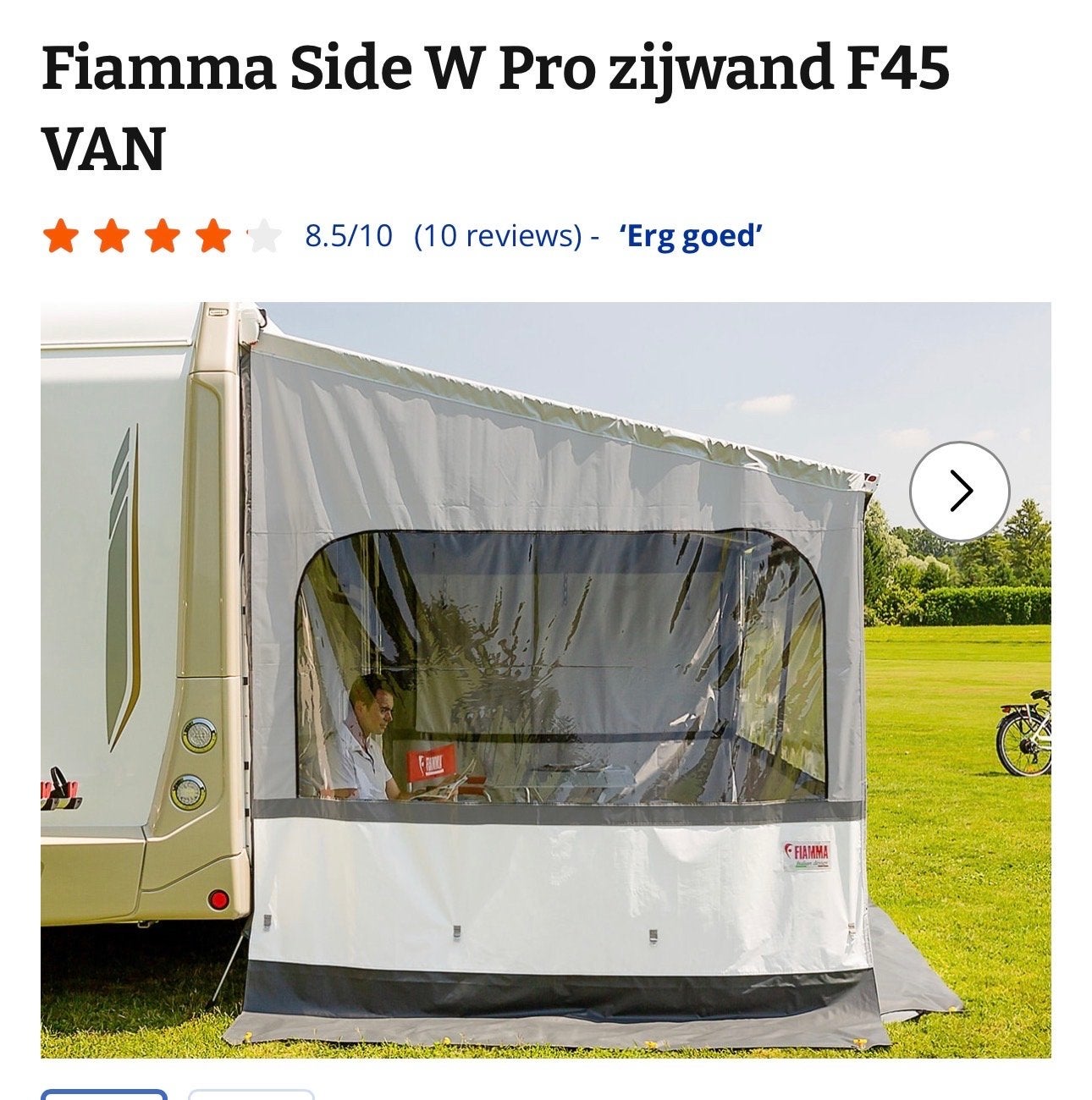 Fiamma Side W Pro zijwand F45 VAN, Ophalen, Gebruikt, Vinyl, Fiamma