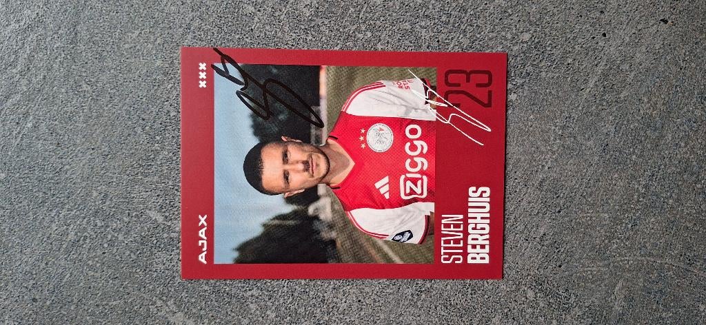 Spelerskaart met handtekening; Steven Berghuis # Ajax 25/26, Verzamelen, Ophalen of Verzenden, Nieuw, Ajax, Spelerskaart