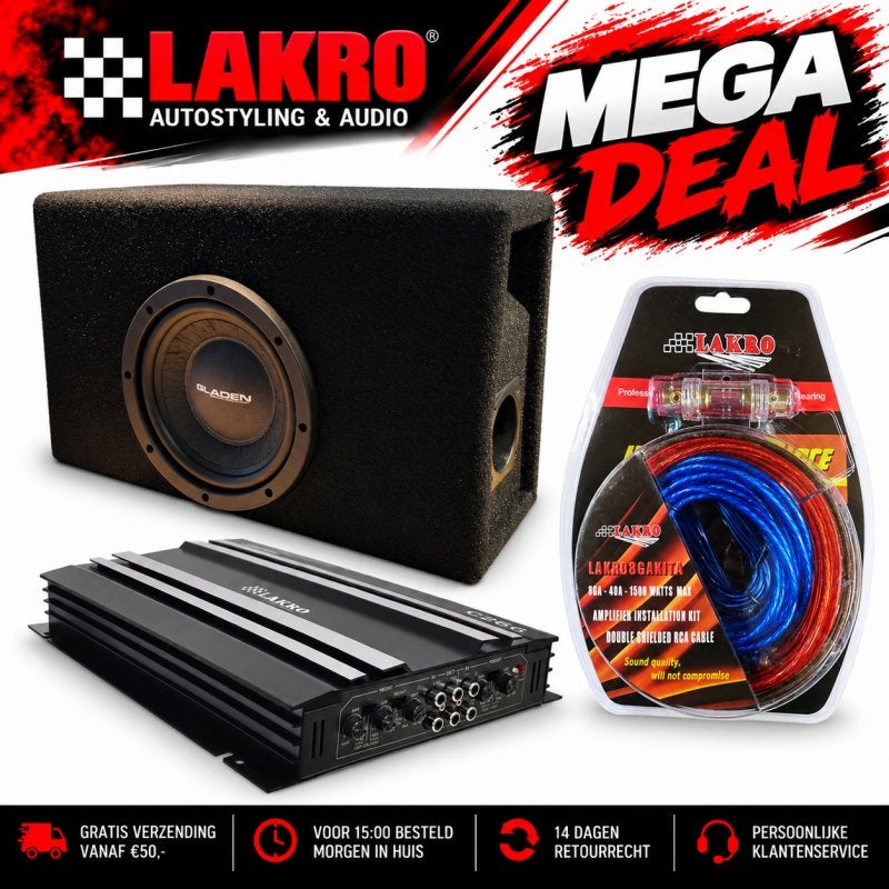 8 inch Gladen RS-08 + TIMO - LAKRO - subwooferpakket - 175, Niet ingevuld, Niet ingevuld, Niet ingevuld