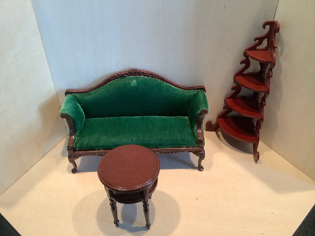 Poppenhuis meubels, sofa, hoekkastje en tafeltje., Ophalen of Verzenden, Nieuw, Poppenhuis