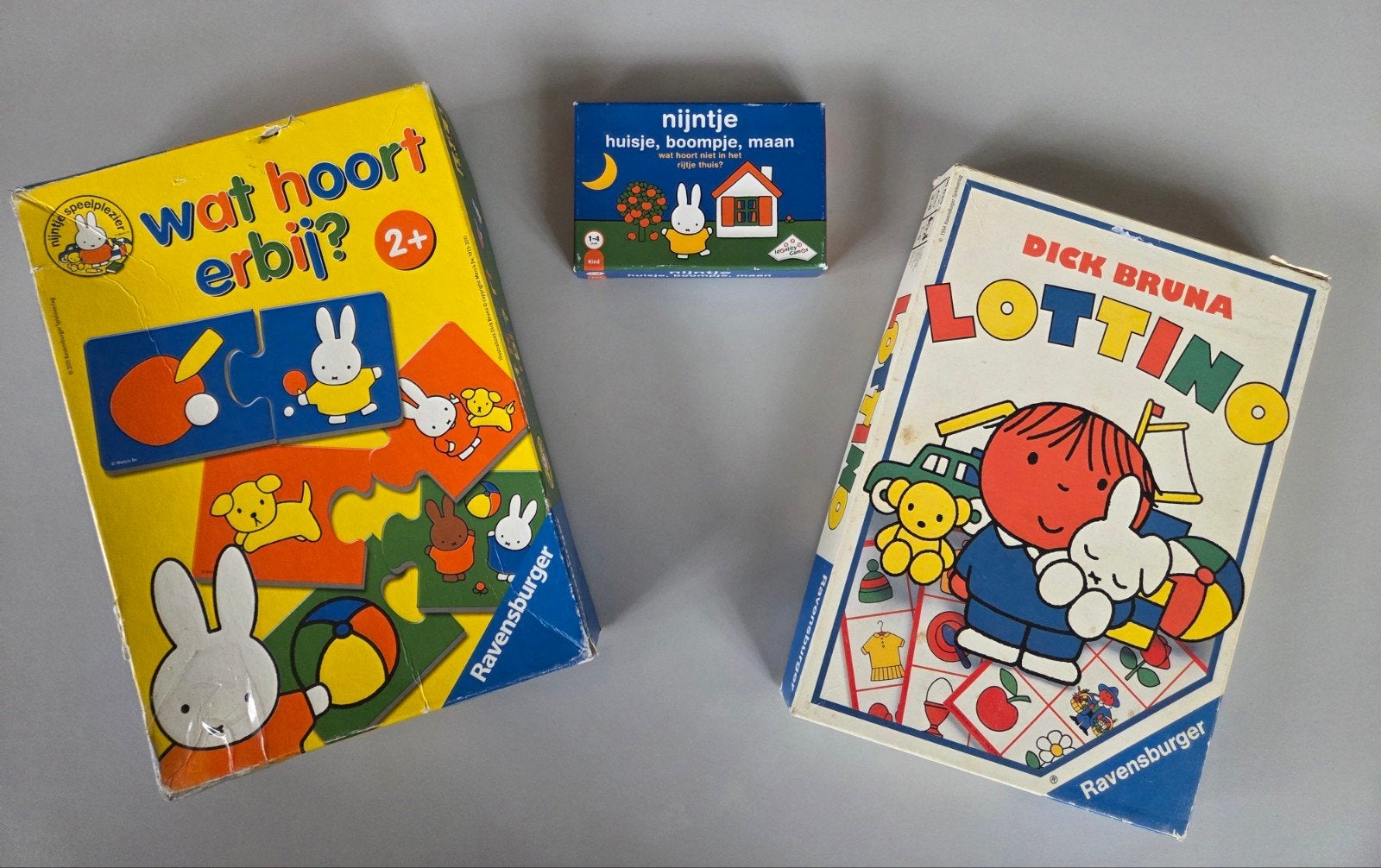 3 Nijntje spelletjes Lottino, wat hoort erbij, huisje boomp, Ophalen of Verzenden, Zo goed als nieuw, Puzzelen