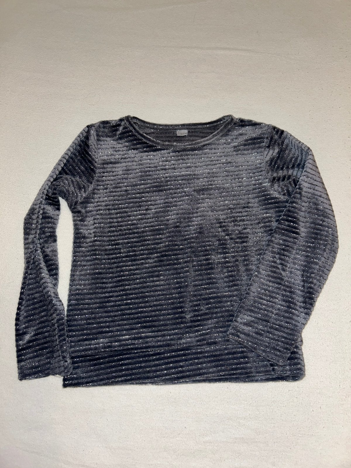Gestreepte velvet shirt maat 110/116, Ophalen of Verzenden, Zo goed als nieuw, Meisje, Shirt of Longsleeve