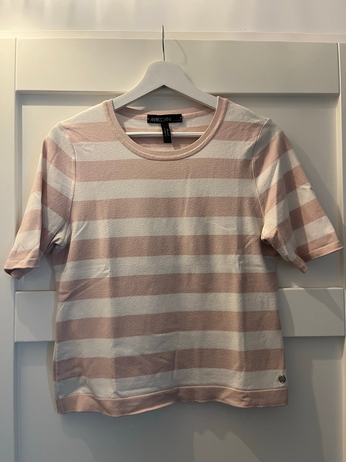 Marc Cain Trui Roze Wit Gestreept Maat 36, Ophalen of Verzenden, Korte mouw, Roze, Maat 36 (S)