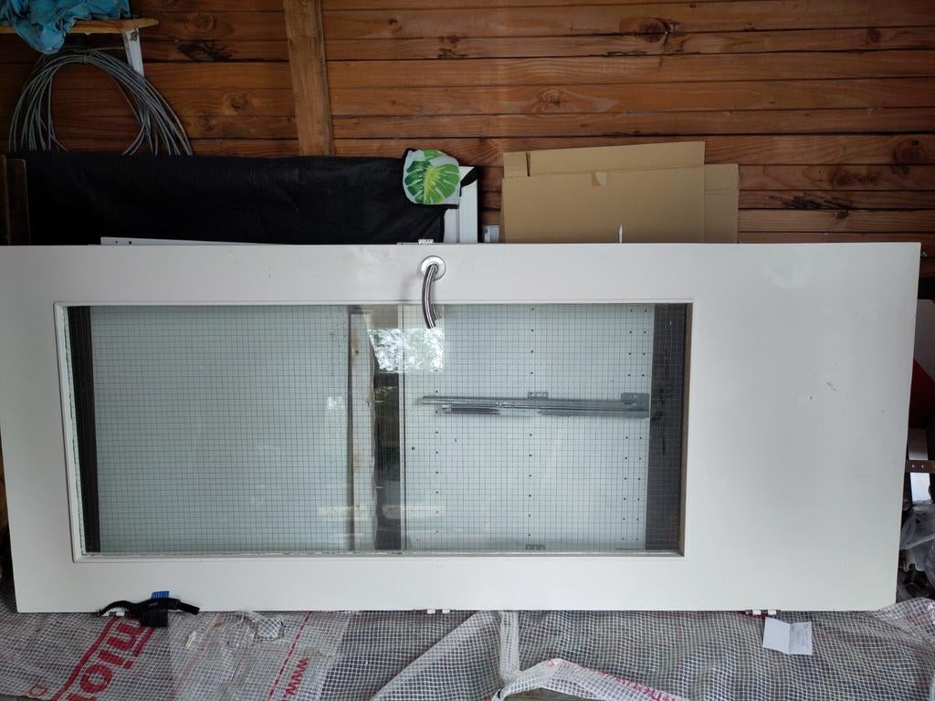 Binnendeur met raam, Ophalen, Hout, 75 tot 150 cm, Deurkozijn