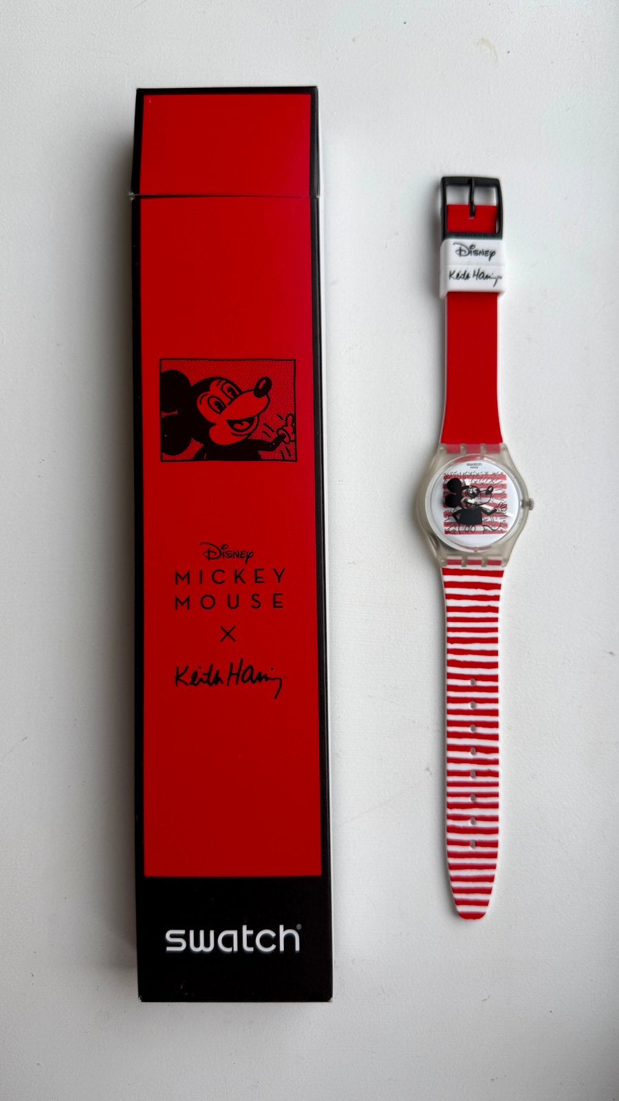 Swatch Mouse Marinière (GZ352) - Keith Haring x Disney, Kunststof, Polshorloge, Swatch, Nieuw