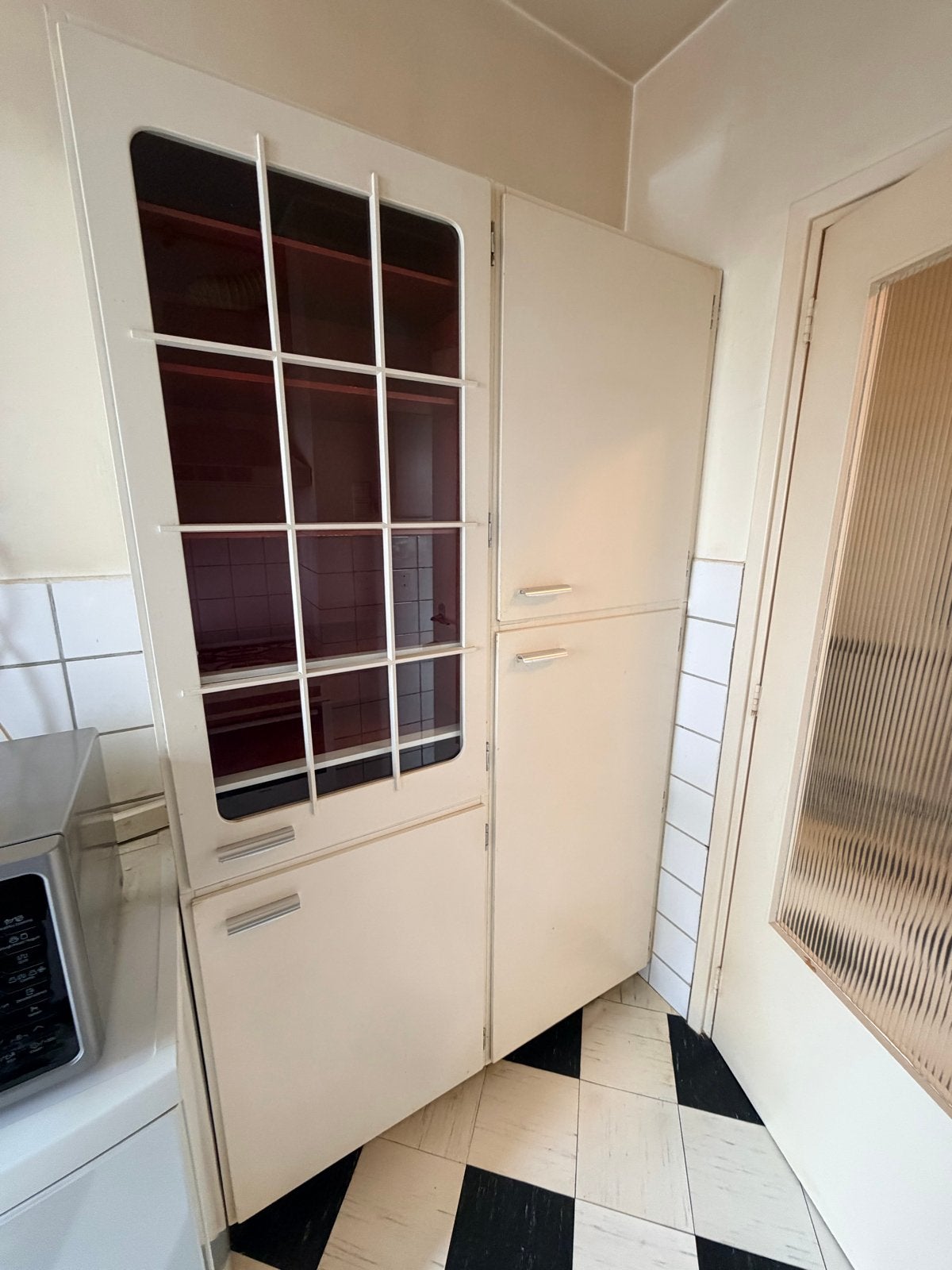 Originele Vintage Bruynzeel Keukenkast / Piet Zwart Kast, Huis en Inrichting, Ophalen, Gebruikt, 100 tot 150 cm, 200 cm of meer