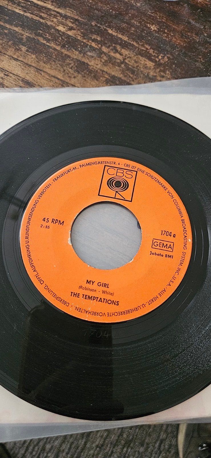 Temptations-My girl Zeldzame Duitse persing 1965 Soul DooWop, Gebruikt, 7 inch, Ophalen of Verzenden, R&B en Soul