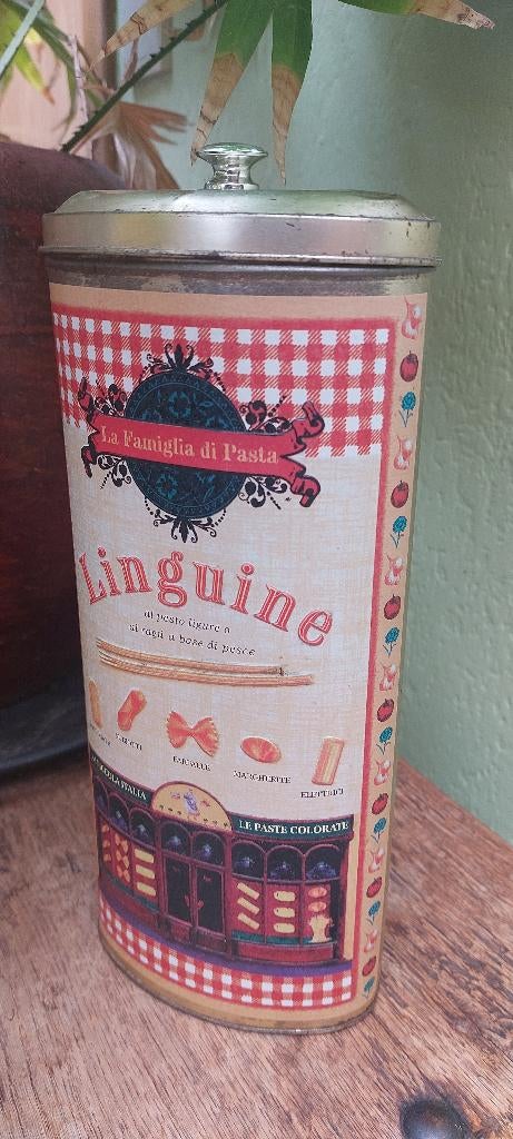 retro blik voor spaghetti, linguini, tagliatella, Ophalen of Verzenden, Nieuw, Overige, Overige merken