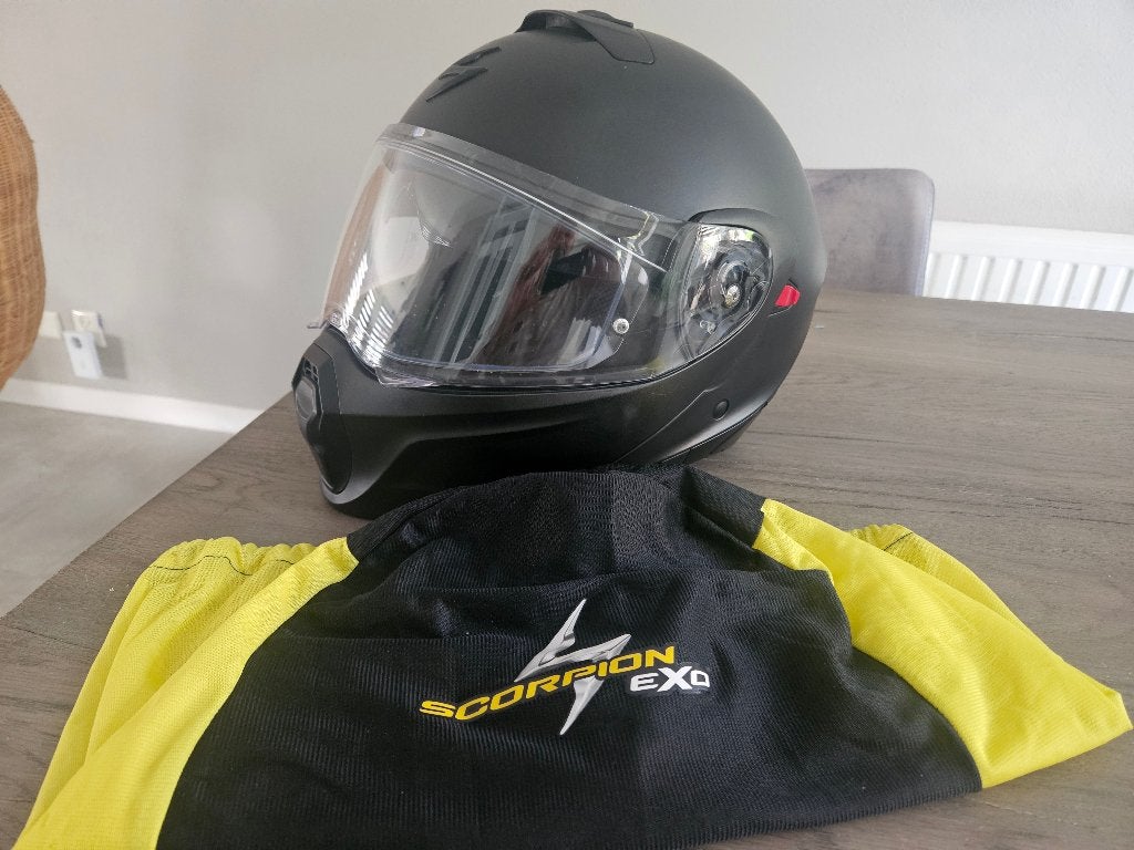 Helm Scorpion zwart, Systeemhelm, XXL, Tweedehands, Ophalen