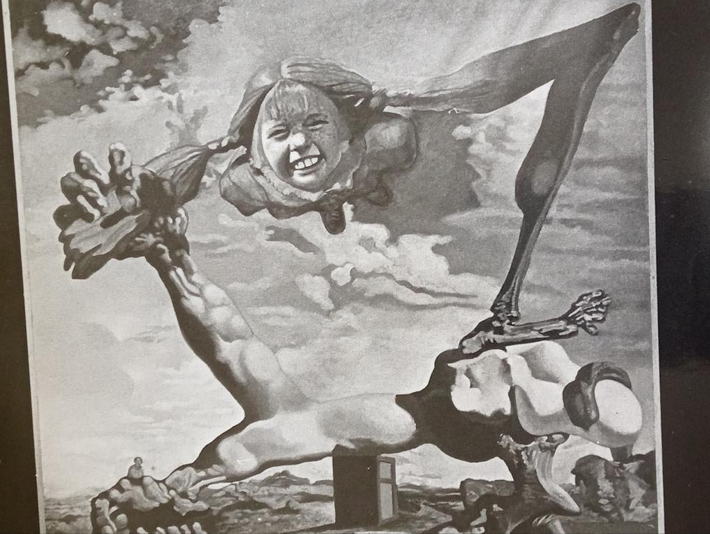 Persfoto Ary Groeneveld Pippi Langkous Dali kunstwerk, Ophalen of Verzenden