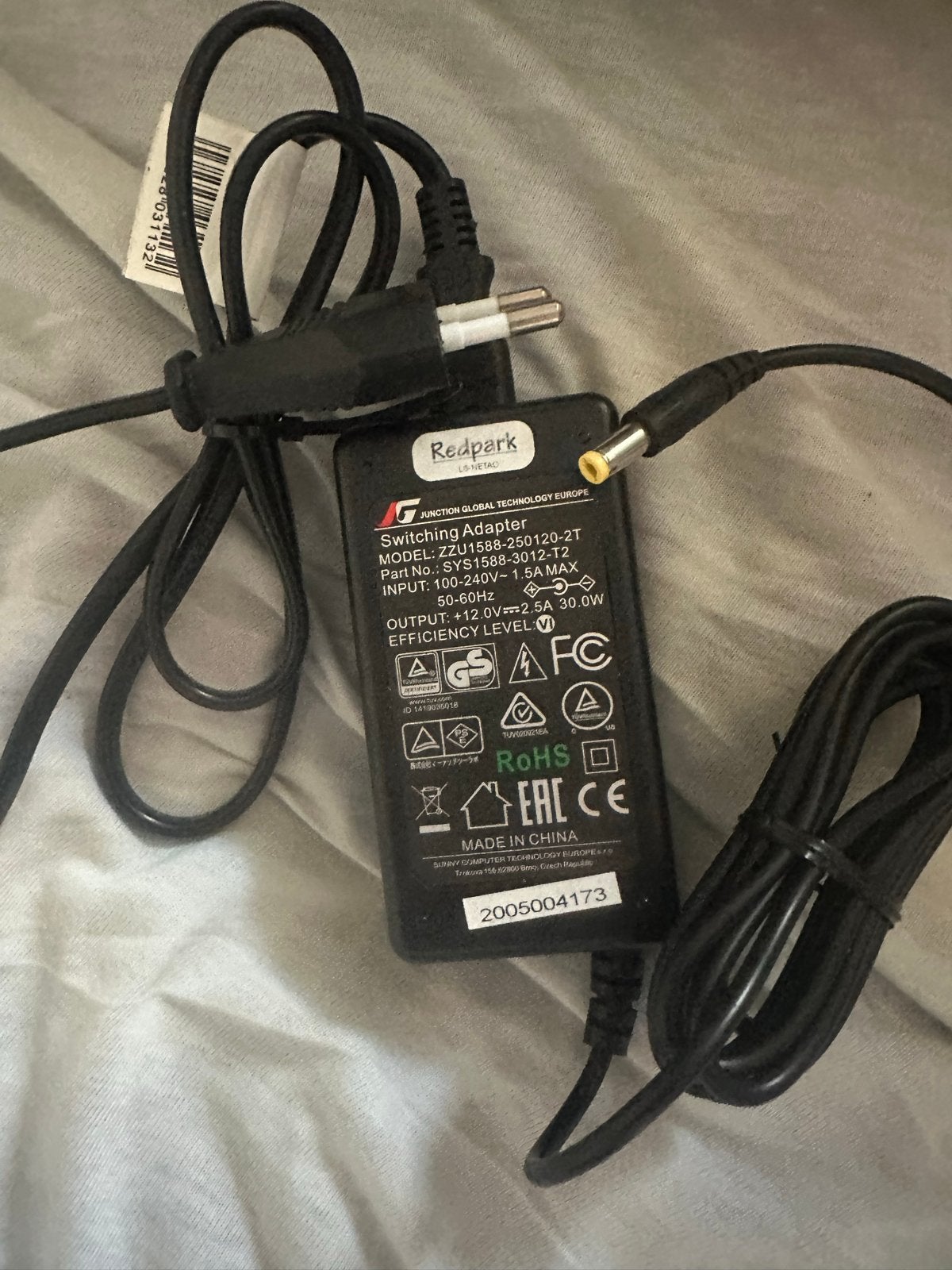 Redpark Switching Adapter 12V 2.5A 30W, Ophalen of Verzenden, Gebruikt