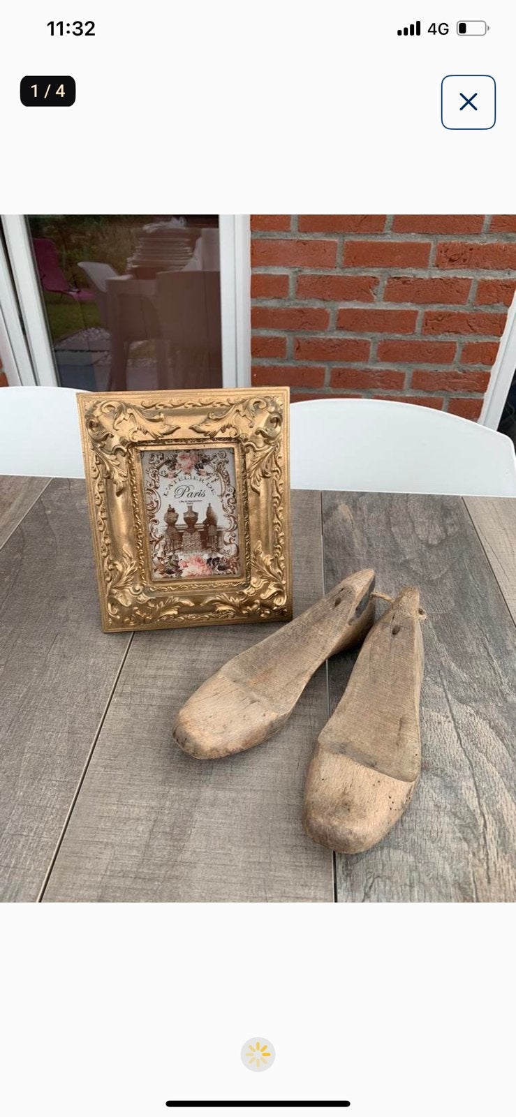 Vintage fotokader met schoenmallen, Ophalen of Verzenden