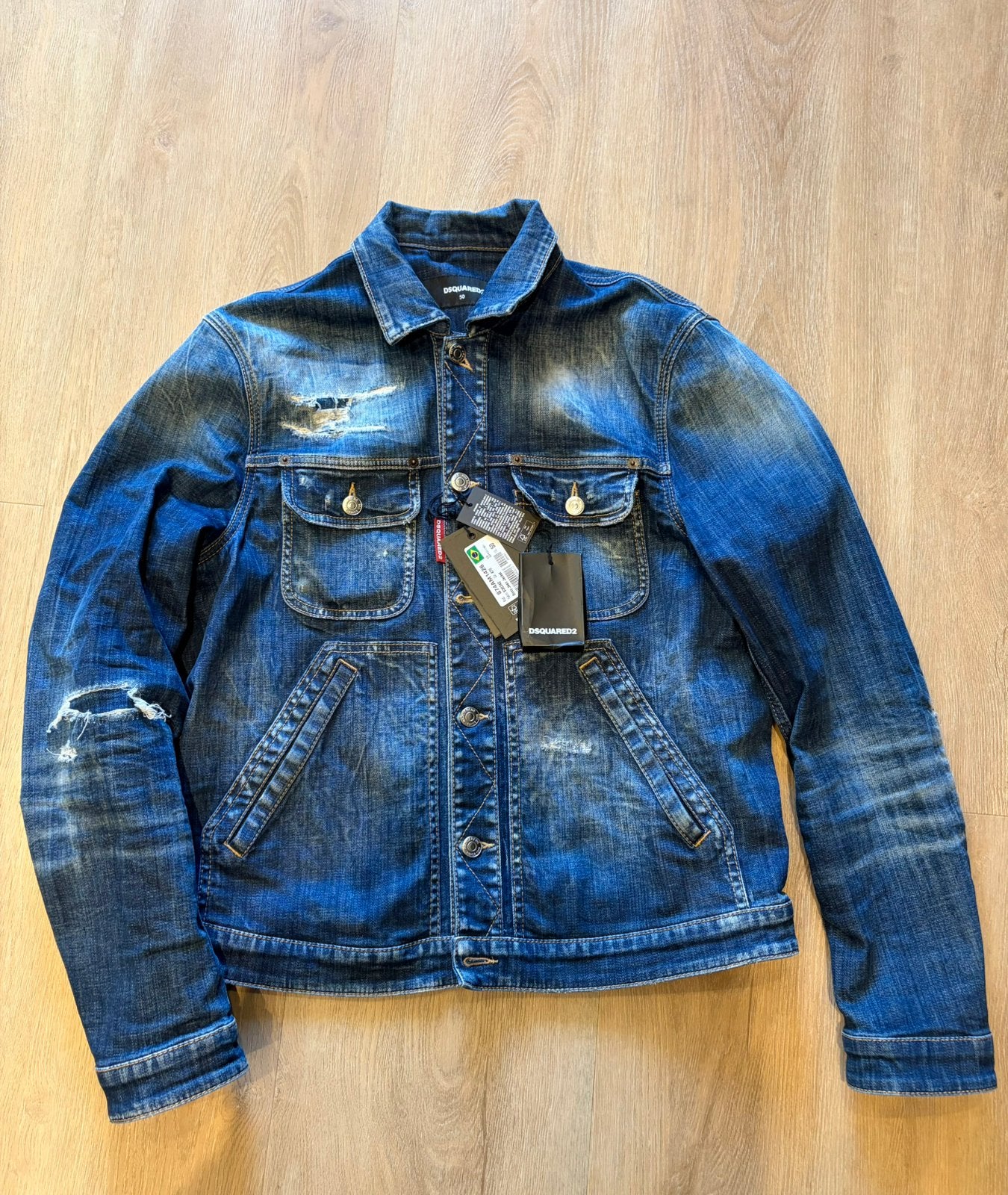 Dsquared2 denim “boxy jean” spijkerjas (50) - NiEUW!, Verzenden, Nieuw, Maat 48/50 (M), Blauw