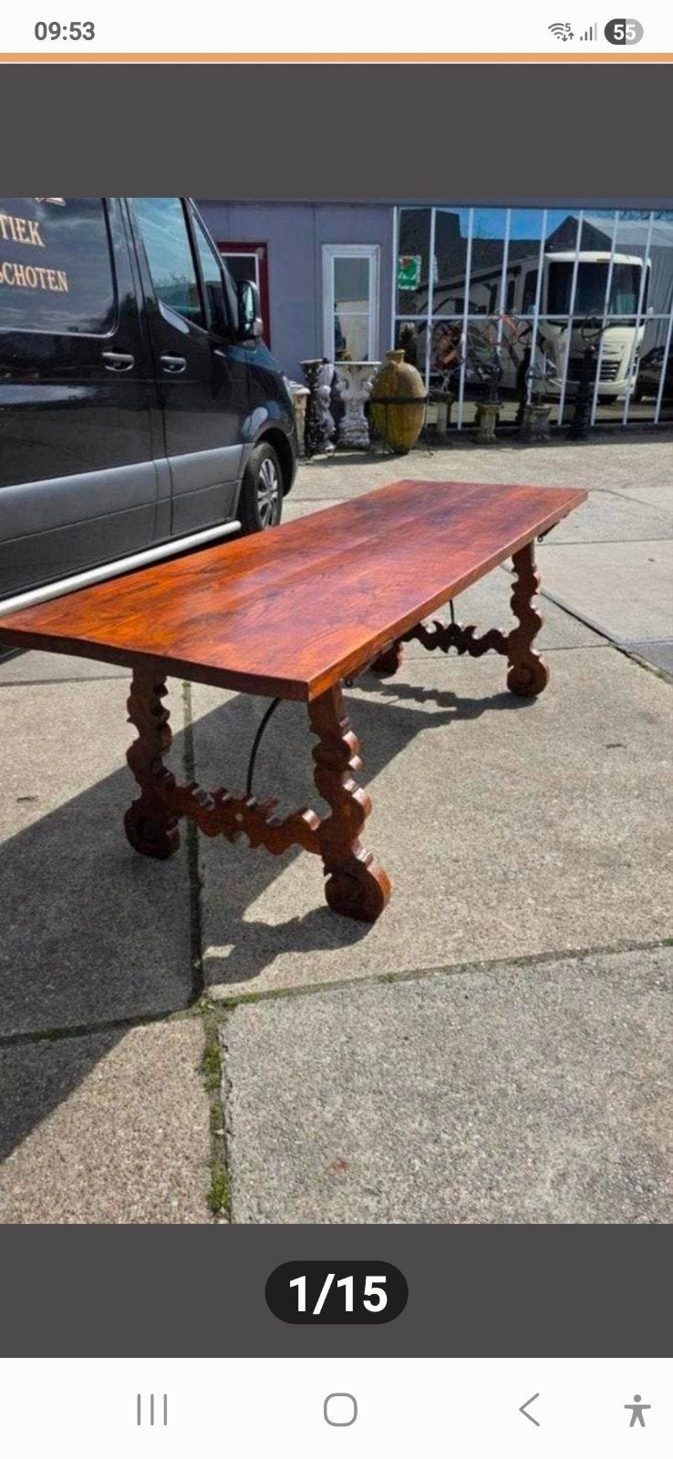 supermooie antieke Spaanse eettafel 230 cm, Antiek en Kunst, Ophalen