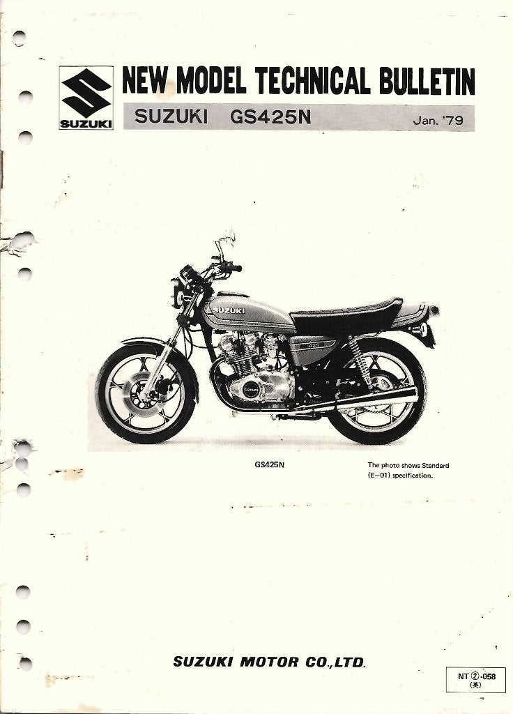 Suzuki GS425 N Technical bulletin 1979 (8002z) motor, Ophalen of Verzenden, Suzuki