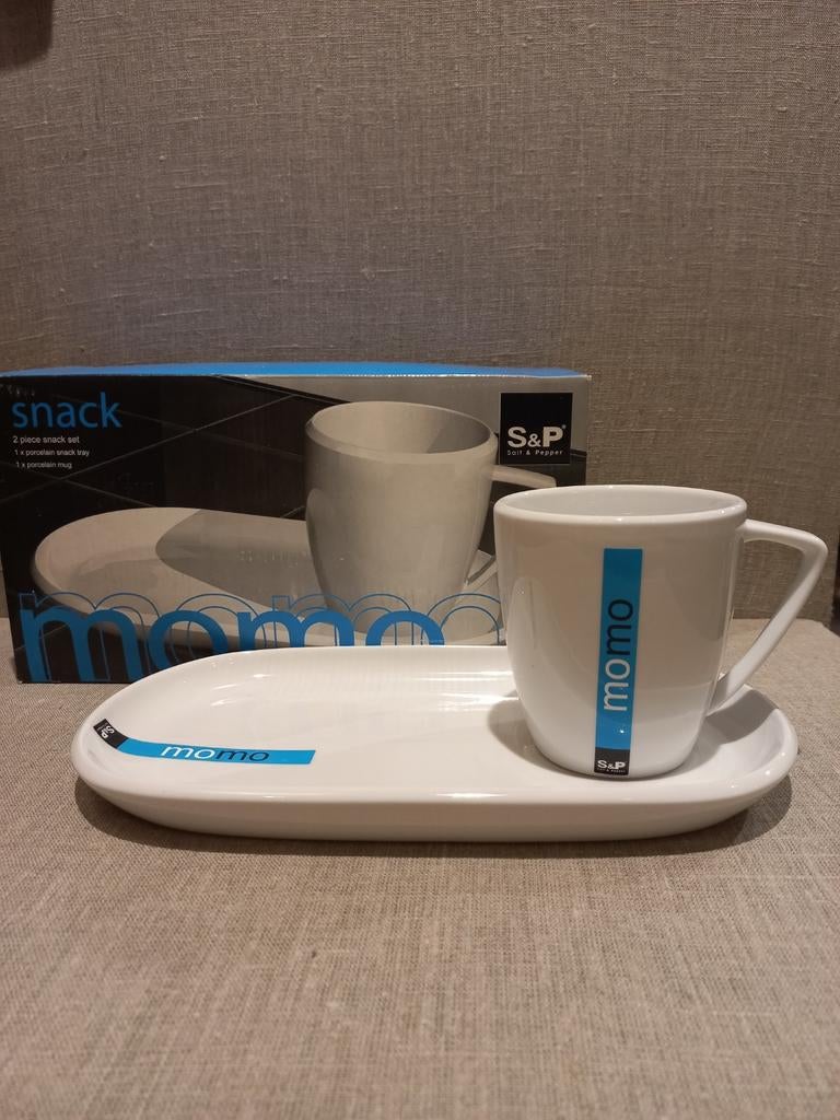 S&P Momo Snack Set - Kop met Dienblad, Keramiek, Nieuw, Ophalen of Verzenden, Effen