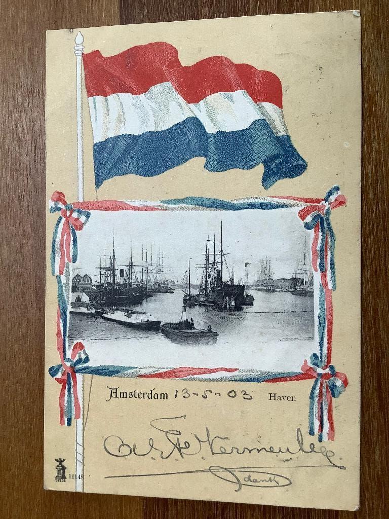 Amsterdam 1903 Haven, Ophalen of Verzenden, Voor 1920, Gelopen, Noord-Holland