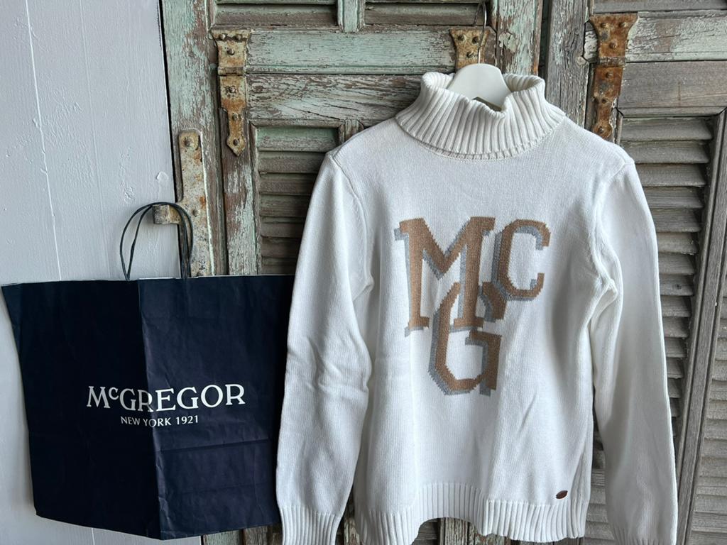 Prachtige knitted/gebreide trui McGREGOR size M, Ophalen of Verzenden, Zo goed als nieuw, Maat 38/40 (M), Wit