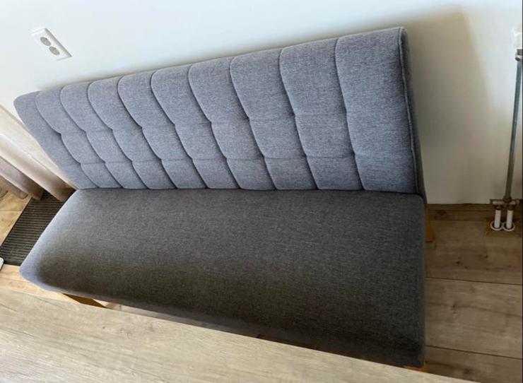 Grijze eettafelbank, Ophalen, Gebruikt, 150 tot 200 cm, Driepersoons