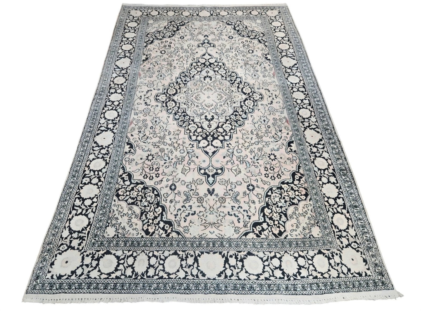 Handgeknoopt oosters Zijde Kashmir tapijt pink 177x280cm, Gebruikt, 150 tot 200 cm, 200 cm of meer, Www.hypepopup.nl