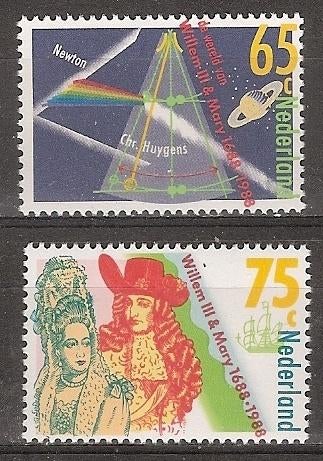 Nederland, Newton , Willem III in Engeland, 1988., Postzegels en Munten, Postzegels | Nederland, Ophalen of Verzenden, Na 1940