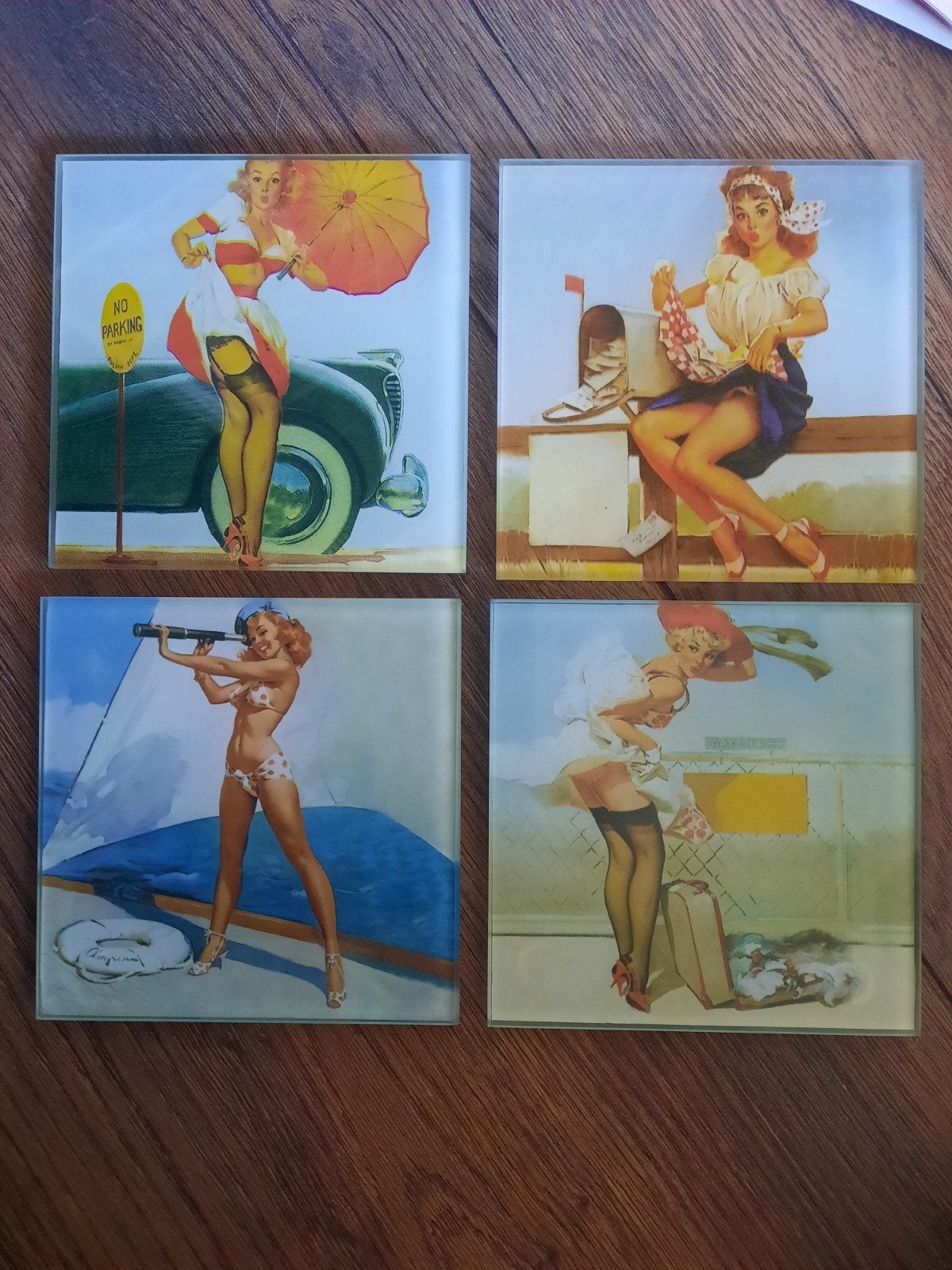 4 glazen onderzetters nieuw., Ophalen of Verzenden, Glasonderzetter, Nieuw, Glas