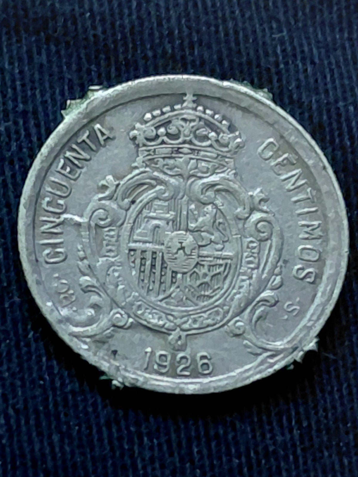 Spanje 50 Centimos 1926 Alfonso XIII  - Zilver, Verzenden, Overige landen, Losse munt, Zilver