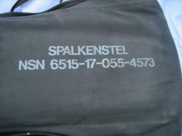 Militaire spalkenset met degelijke katoenen foudraal, Niet ingevuld, Gebruikt, Niet ingevuld, Ophalen of Verzenden