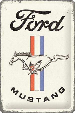 Ford Mustang logo stripes relief reclamebord van metaal deco, Verzamelen, Automerken, Motoren en Formule 1, Nieuw, Auto's, Ophalen of Verzenden