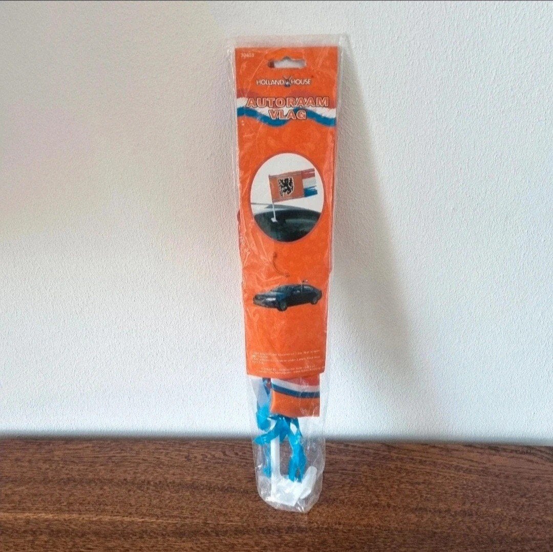 Oranje autoraamvlag nederlandse leeuw auto vlag hup holland, Verzamelen, Ophalen of Verzenden