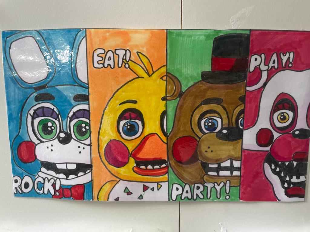 FNAF Poster - Five Nights at Freddy's Fanart, A4 of kleiner, Rechthoekig Liggend, Ophalen of Verzenden, Zo goed als nieuw