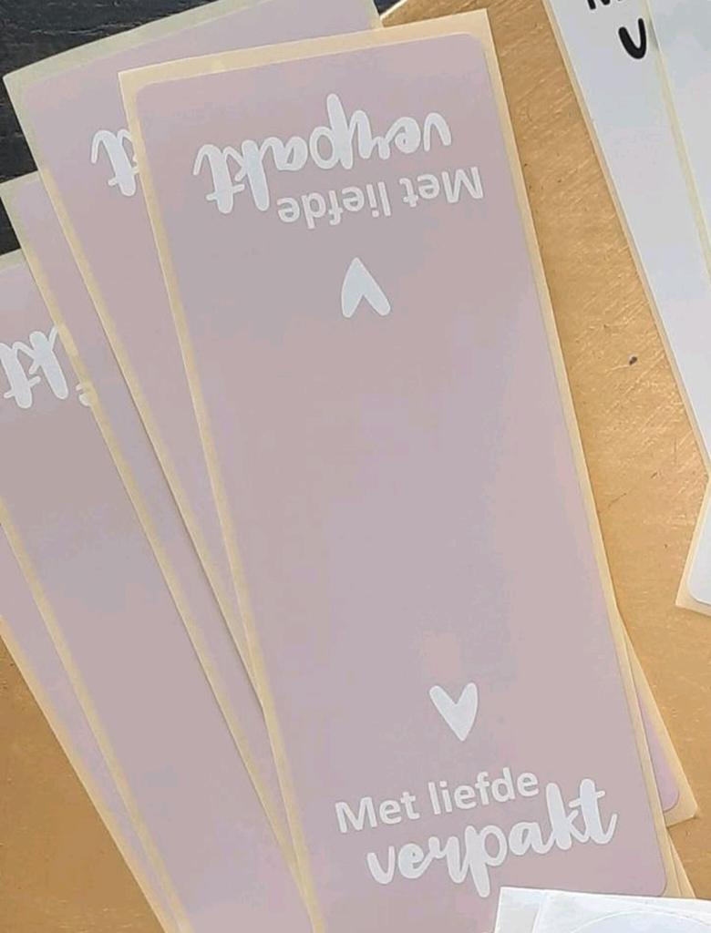 Sluitstickers met liefde verpakt stickers hartjes cadeautje, Verzenden, Nieuw, Sticker