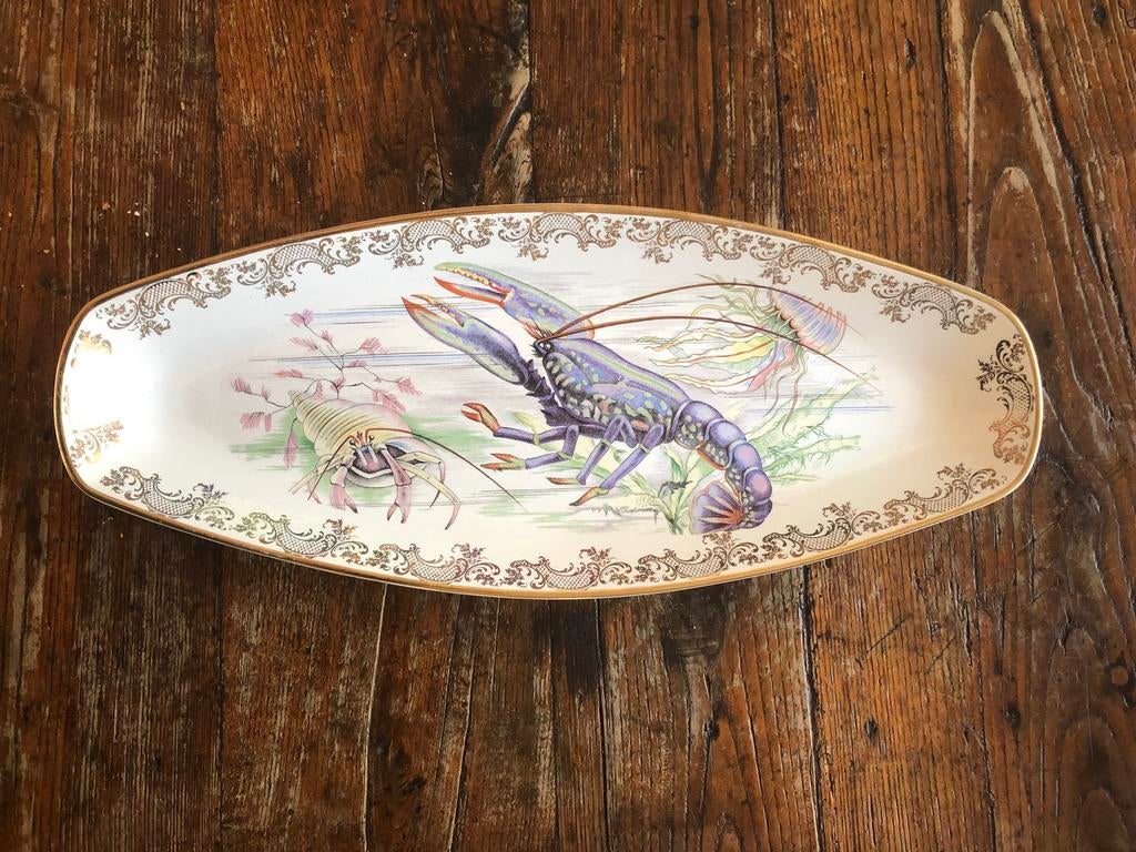 t.k.kreeftschaal Frankrijk vintage 54x22cm puntgave staat, Antiek en Kunst, Antiek | Keramiek en Aardewerk, Ophalen