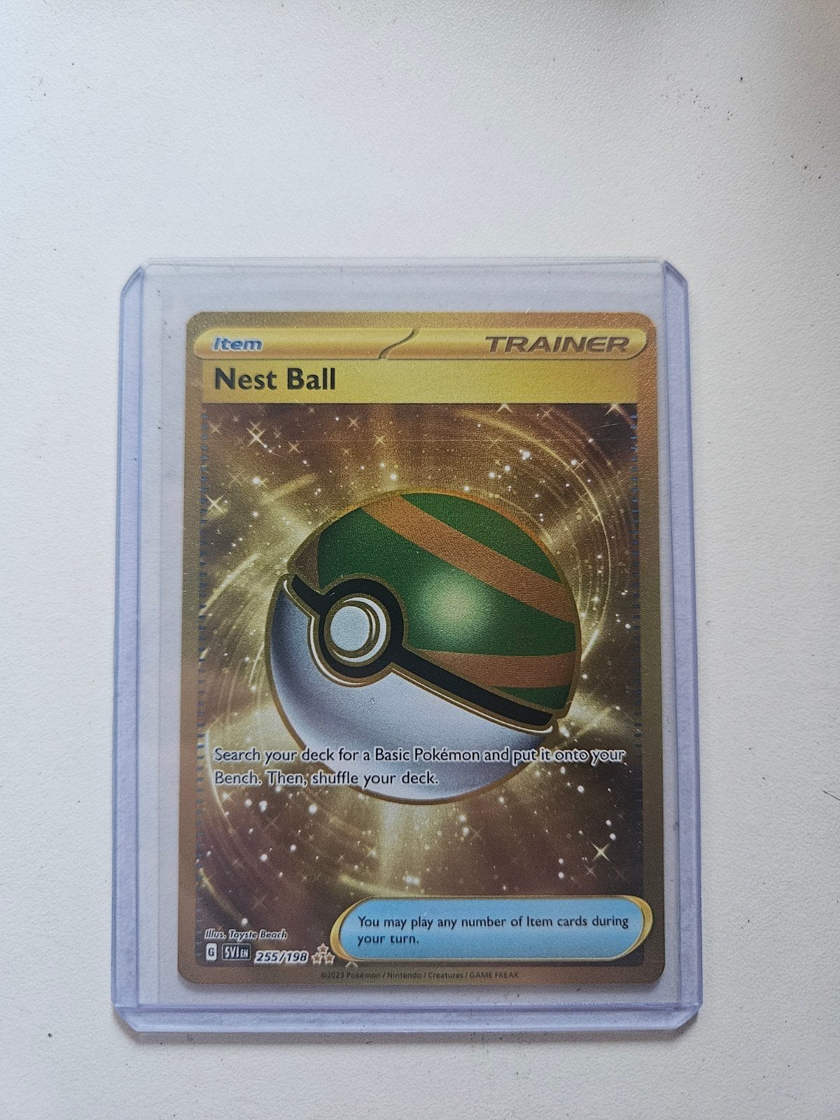 Nest Ball Gold - Pokémon Scarlet & Violet 255/198, Ophalen of Verzenden, Nieuw, Losse kaart
