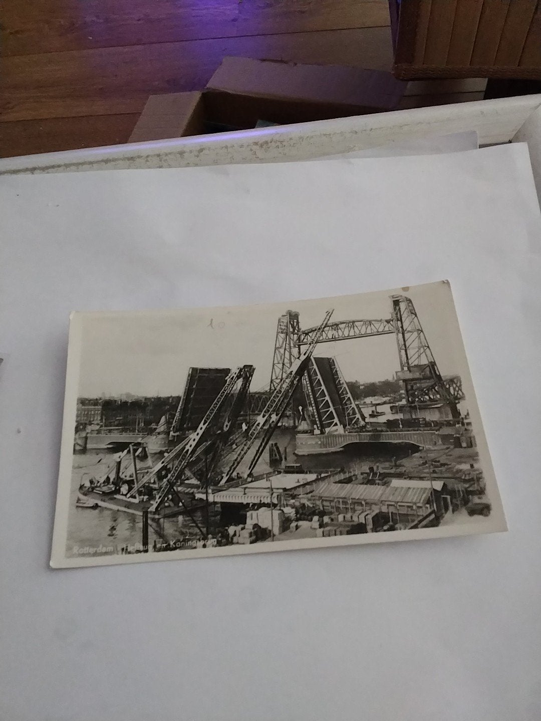 Zeldzame Ansichtkaart: Rotterdam Hefbrug Koningsbrug, Ophalen of Verzenden, Voor 1920, Gelopen, Zuid-Holland
