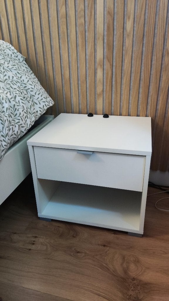 2 witte nachtkastjes set, Ophalen, Gebruikt, Minder dan 45 cm, Minder dan 55 cm