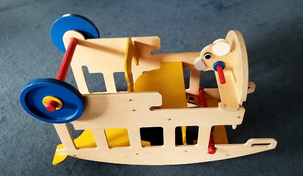 De Stijl/Bauhaus design 3-in-1 kinder-/schommel-/tafel-stoel, Ophalen of Verzenden, Zo goed als nieuw, Tafel(s) en Stoel(en)