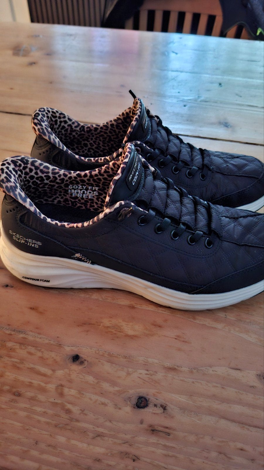 Skechers Slip-ins Cozy Fit Sneakers met Luipaardprint, Skechers, Zwart, Ophalen of Verzenden, Sneakers of Gympen