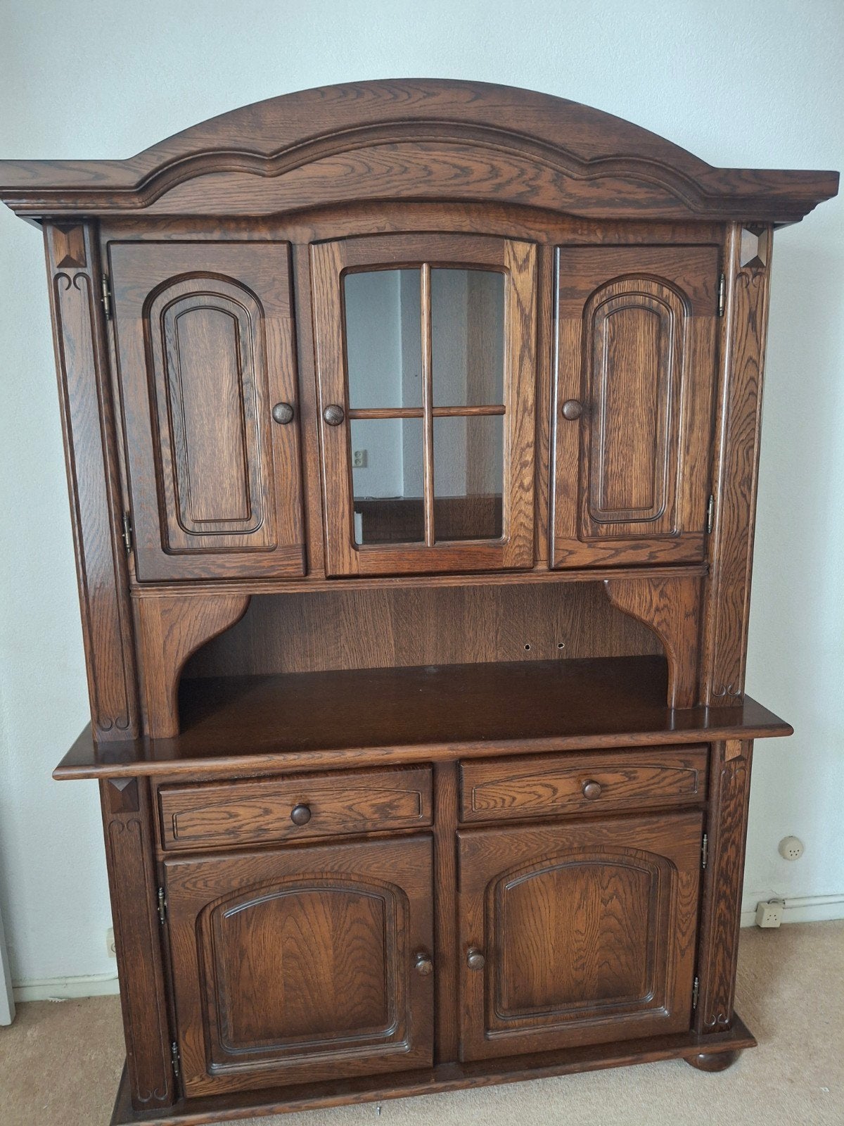 Eiken buffetkast gratis, Gebruikt, 100 tot 150 cm, 200 cm of meer, Ophalen of Verzenden