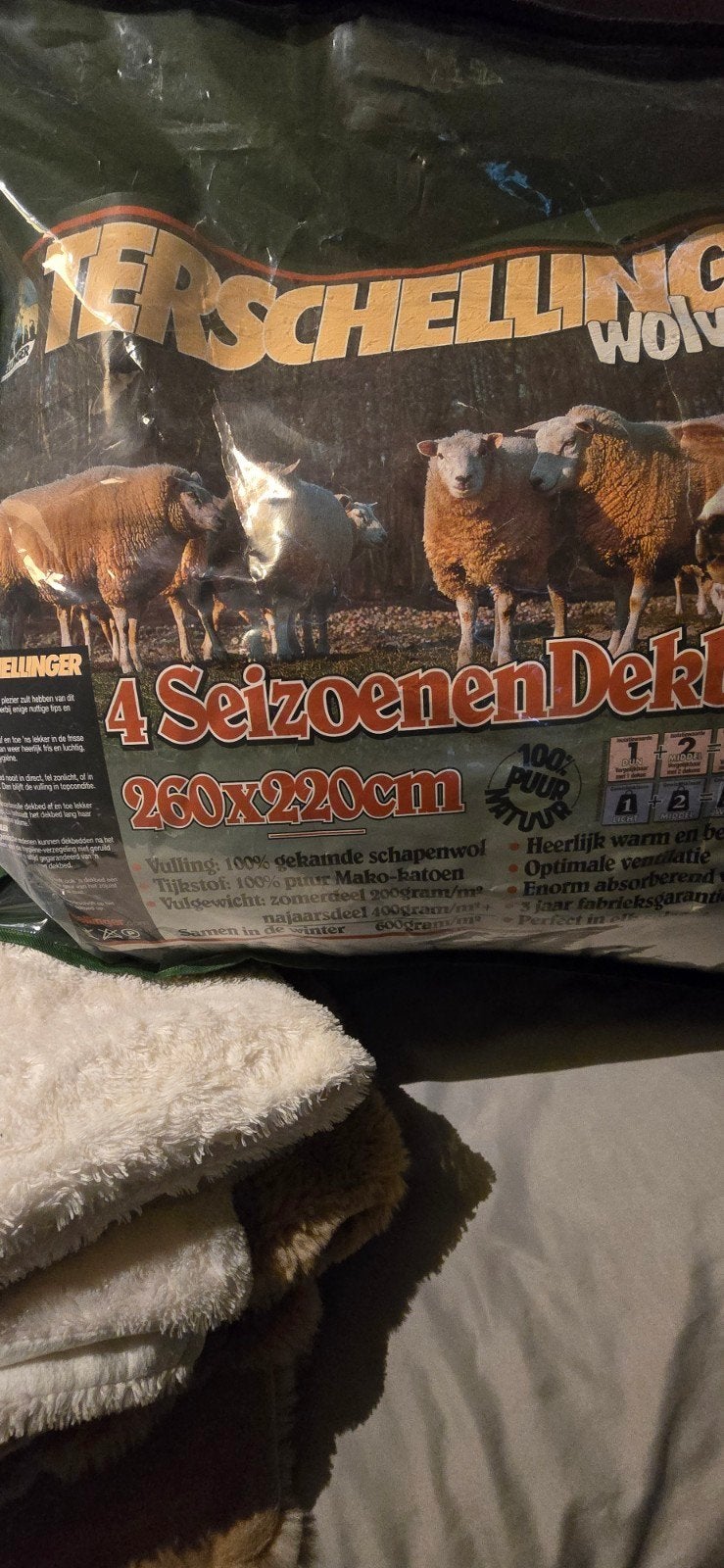 Terschellinger Wolweelde 4-Seizoenen Dekbed 260x220, Wit, Ophalen of Verzenden, Deken of Dekbed, Nieuw
