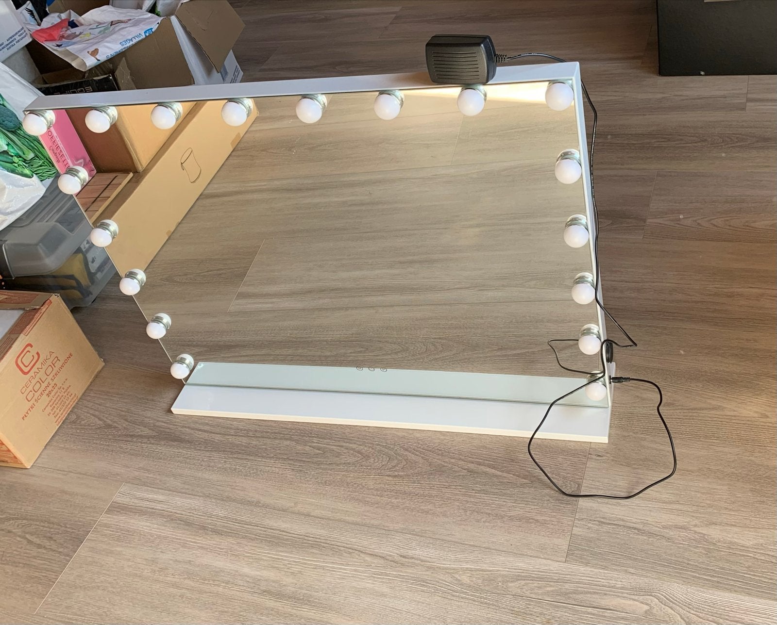 iCREAT Hollywood Make-up Spiegel met Verlichting 80x60 cm, Ophalen, Zo goed als nieuw, 75 tot 100 cm, Minder dan 100 cm