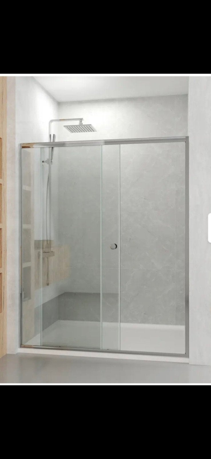 Saniclear Slide schuifdeur 110x200cm, Ophalen of Verzenden, Nieuw, Chroom, Douche